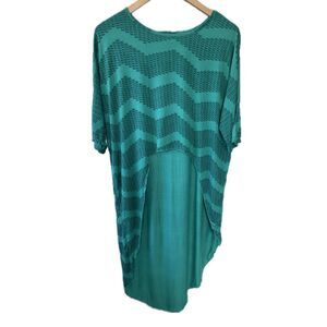 Manaola Niho Manō ʻAumakua Shark Teeth Geometric High Low Stretch Duster Top M